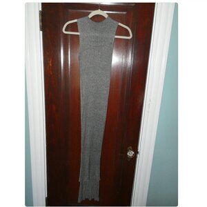Ribbed Sleeveless Longline Tunic Top | High Side Slits | Gray | Size Small